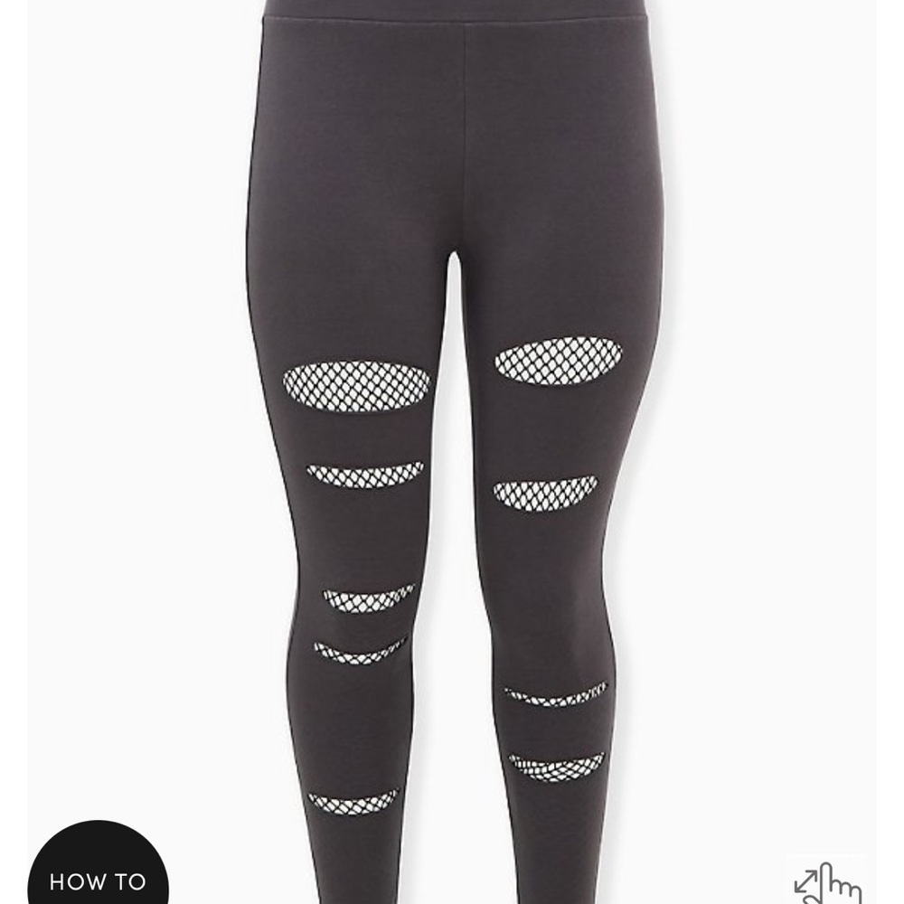 TORRID legging with fishnet cutouts